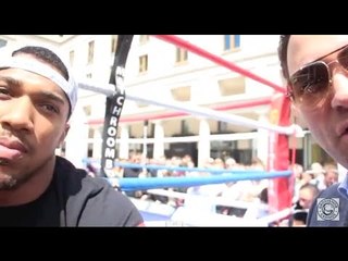 ANTHONY JOSHUA & EDDIE HEARN JOINT INTERVIEW ON BEING BRANDED A 'MEDIA HYPE JOB' BY KEVIN JOHNSON.