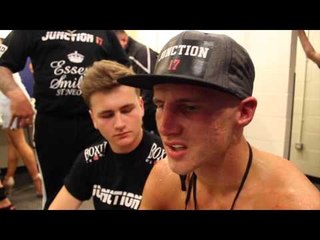 TOMMY MARTIN REACTS TO HIS EMPHATIC LATE STOPPAGE OVER SUPER TOUGH TERRY NEEDHAM