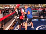 MARTIN MURRAY THUDDING PAD WORKOUT @ OPEN MEDIA DAY WITH TRAINER OLIVER HARRISON