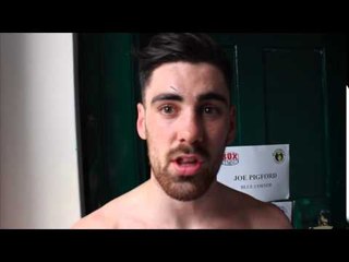 JOE PIGFORD POST FIGHT INTERVIEW AFTER 2nd ROUND TKO WIN @ YORKHALL - 'FEED THE PIG'