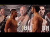 FRANK BUGLIONI v FERNANDO CASTANEDA OFFICIAL WEIGH IN & HEAD TO HEAD FOOTAGE