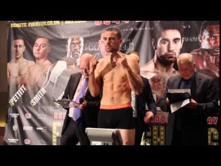 GARY CORCORAN v RICK GODDING OFFICIAL WEIGH IN & FACE TO FACE FOOTAGE