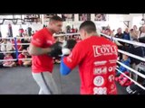 TOMMY COYLE FULL PADWORK WITH TRAINER JAMIE MOORE @ TOMMYS ACADEMY, HULL