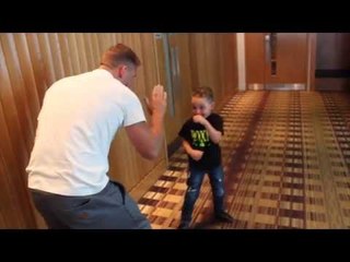 BILLY JOE SAUNDERS SHOWS SON STEVIE HOW TO FIGHT 'GYPSY STYLE'