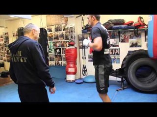 JAKE BALL SHADOW BOXING UNDER THE WATCHFUL EYE OF JIM McDONNELL