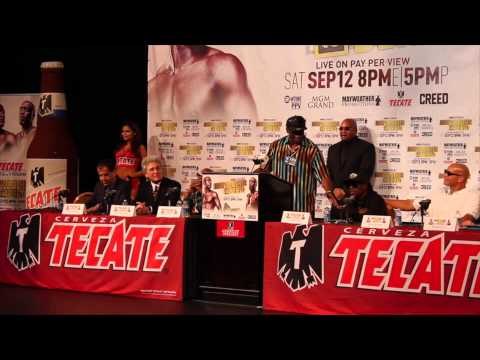 FLOYD MAYWEATHER SR PERFORMS RAP TO ANDRE BERTO @ FINAL PRESS CONFERENCE / MAYWEATHER v BERTO