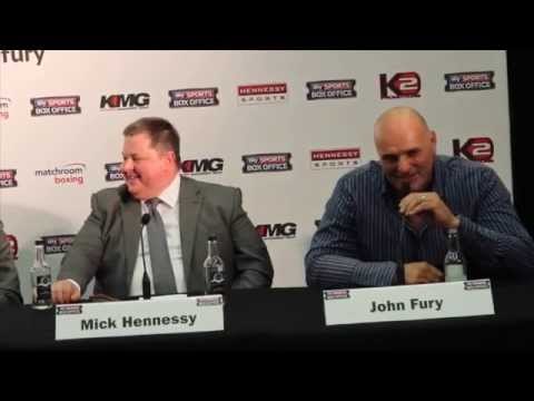 BIG JOHN FURY RANT TO WLADIMIR KLITSCHKO IN PRESS CONFERENCE & TAUNTS HIM OVER SHAVING HIS HEAD.