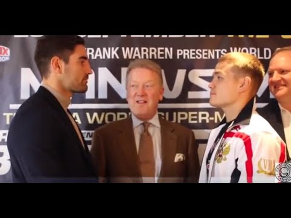 FEDOR CHUDINOV v FRANK BUGLIONI FACE TO FACE AHEAD OF WBA WORLD TITLE CLASH / MAN VS MACHINE