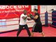 HIGHLY RATED ANTHONY YARDE & TRAINER TUNDE AJAYI WORK OUT ON THE PADS @ THE PEACOCK GYM