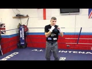 LIAM SMITH SHADOW BOXING AHEAD OF WORLD TITLE CLASH WITH JOHN THOMPSON (FOOTAGE)