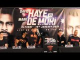 DAVID HAYE v MARK DE MORI - OFFICIAL FINAL PRESS CONFERENCE /HAYE DAYE