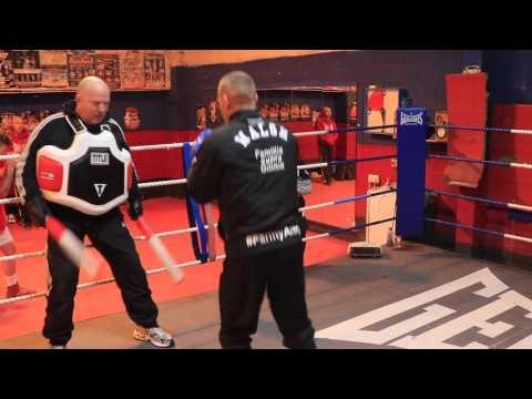 RYAN WALSH WORKING ON THE PADSTICKS WITH TRAINER GRAHAM EVERETT