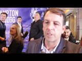 JOE GALLAGHER REACTS TO CARL FRAMPTON v SCOTT QUIGG PRESS CONFERENCE IN MANCHESTER/ FRAMPTON v QUIGG