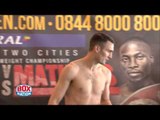 TOMMY LANGFORD v LEWIS TAYLOR  - OFFICIAL WEIGH IN  HEAD TO HEAD / FLANAGAN v MATHEWS