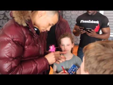 CHRIS EUBANK JR MAKES TIME FOR YOUNG FANS @ WEIGH IN / BLACKWELL v EUBANK JR