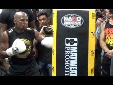 FLOYD MAYWEATHER v CONOR McGREGOR - *COMPLETE* - FLOYD MAYWEATHER MEDIA WORKOUT