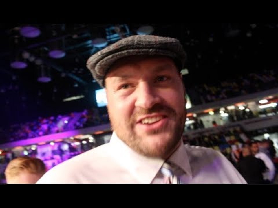 'I FANCY CANELO AGAINST GOLOVKIN!' - TYSON FURY SEEMS HAPPY AS HE IS MOBBED AT SAUNDERS v MONROE JR