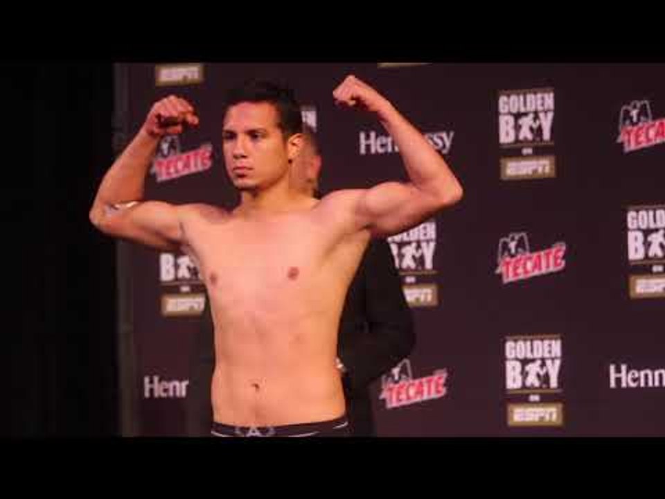 DAMON ALLEN v LOUIS CRUZ - OFFICIAL WEIGH IN & HEAD TO HEAD / GOLDEN BOY BOXING ON "ESPN"