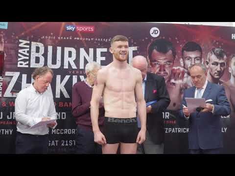 JAMES TENNYSON v DARREN TRAYNOR - OFFICIAL WEIGH IN & HEAD TO HEAD / BURNETT v ZHAKIYANOV