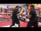 POWERFUL! HEAVYWEIGHT IAN LEWISON SMASHES THE PADS W/ TRAINER DON CHARLES / JOYCE v LEWISON