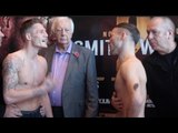 WORDS EXCHANGED! - JOSH LEATHER v GLENN FOOT - OFFICIAL WEIGH-IN VIDEO / LEATHER v FOOT