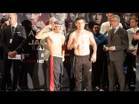 CLETUS SELDIN v ROBERTO ORTIZ - OFFICIAL WEIGH IN & HEAD TO HEAD / JACOBS v ARIAS