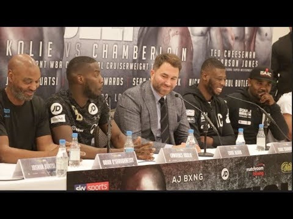 BRITISH BEEF! LAWRENCE OKOLIE v ISAAC CHAMBERLAIN (FULL & COMPLETE) PRESS CONFERENCE  W/ EDDIE HEARN