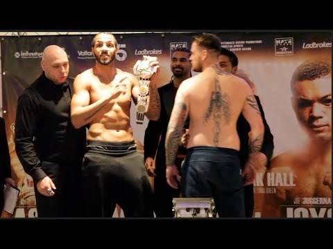 WADI CAMACHO v DANNY COUZENS WEIGH IN & HEAD TO HEAD AS DAVID HAYE WATCHES ON / JOYCE v PALMER