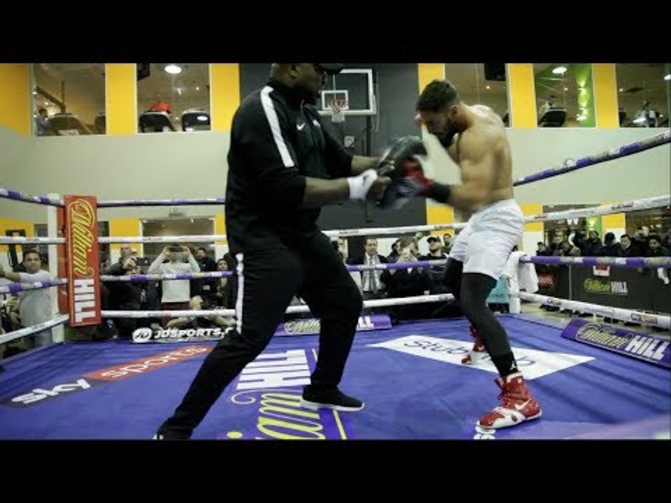 FRANK BUGLIONI SMASHES THE PADS W/ TRAINER DON CHARLES AHEAD OF CRUNCH SHOWDOWN W/ CALLUM JOHNSON