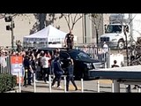 ARRIVING LIKE A GYSPY KING! - TYSON FURY ARRIVES TO THE WEIGH-IN, STANDING OUT OF A SUNROOF IN CAR