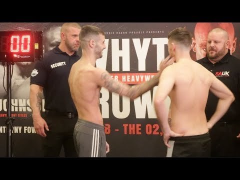 HAND SHAKE REFUSED! LEWIS RITSON v SCOTT CARDLE -OFFICIAL WEIGH IN & HEAD TO HEAD / RITSON v CARDLE
