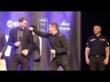 EDDIE HEARN MUGS DAVE HIGGINS OFF LIVE ON STAGE AFTER JIBE ABOUT HIS TURTLE NECK!