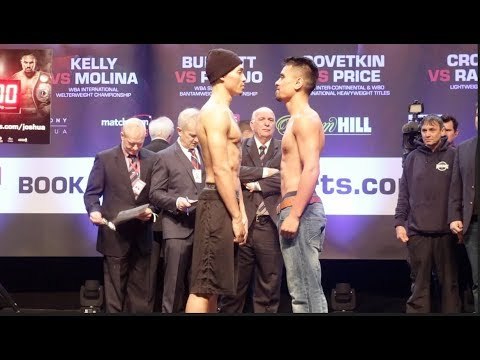 MORGAN JONES v MOSE AUIMATAGI - OFFICIAL WEIGH IN & HEAD TO HEAD / JOSHUA v PARKER