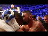 TONY BELLEW JUMPS STRAIGHT OUT OF THE RING AFTER BEATING DAVID HAYE TO KISS ANTHONY JOSHUA