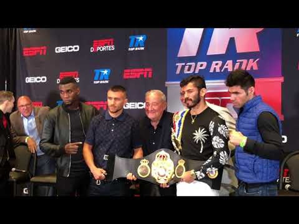 JORGE LINARES v VASYL LOMACHENKO - HEAD TO HEAD @ FINAL PRESS CONFERENCE  /LINARES v LOMACHENKO