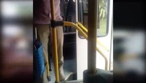 Vidros de ônibus do transporte público estouram