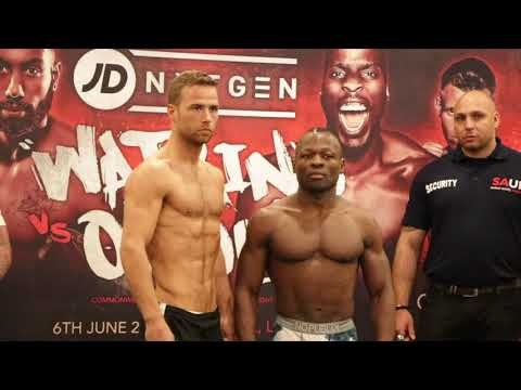 FELIX CASH v FRANCIS TCHOFFO - OFFICIAL WEIGH IN & HEAD TO HEAD / WATKINS v OKOLIE