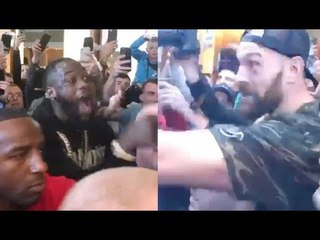 'I'LL KNOCK YOU OUT DOSSER' - TYSON FURY & DEONTAY WILDER CLASH & TRADE WORDS IN BELFAST HOTEL LOBBY