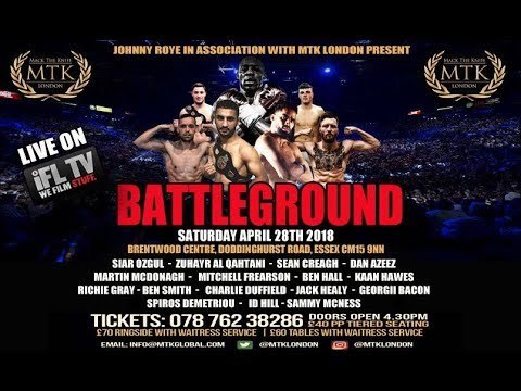 MTK LONDON PRESENTS .... *BATTLEGROUND* - LIVE PROFESSIONAL BOXING FROM BRENTWOOD, ESSEX
