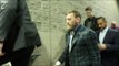 CONOR McGREGOR ARRIVES WITH ENTOURAGE AT TD GARDEN IN BOSTON FOR MATCHROOM USA SHOW