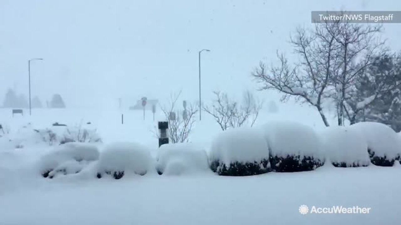 Timelapse shows how fast Arizona gets buried in snow