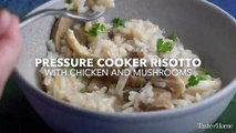 Pressure Cooker Risotto with Chicken and Mushrooms