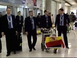 Llegada de la selección española de fútbol sala