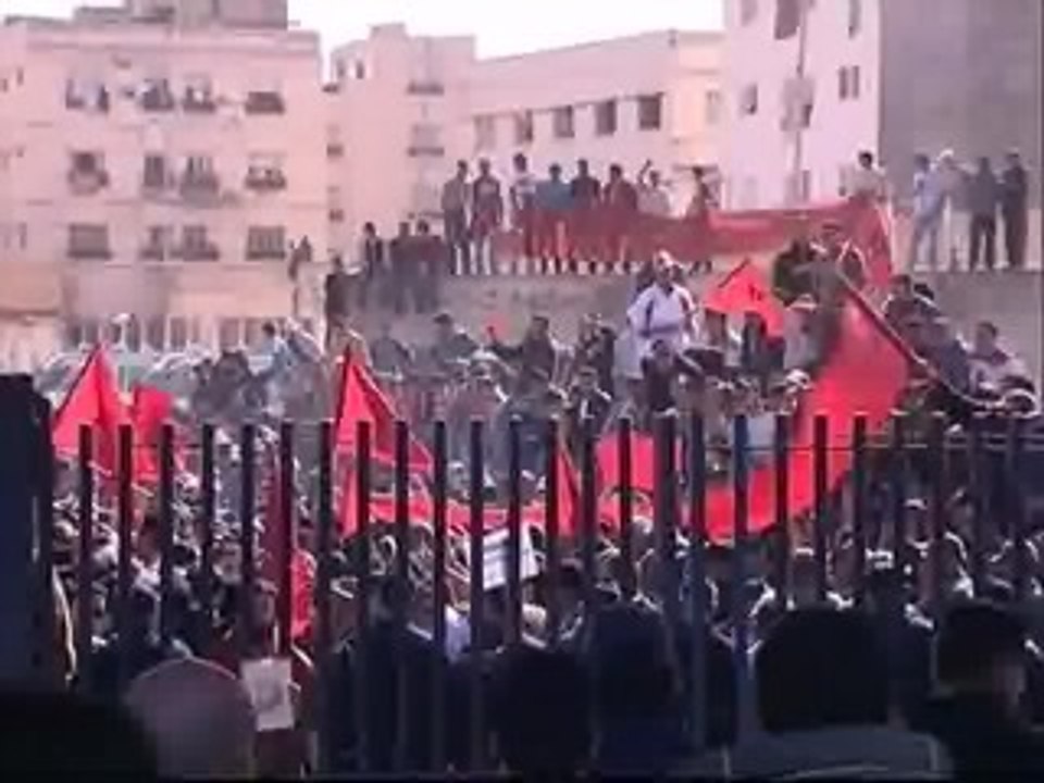 Protestas en el lado marroquí de la frontera co...