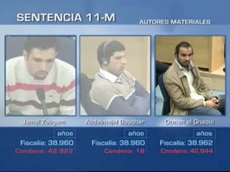 Trashorras, Zougam y Ganout principales responsables de los atentados