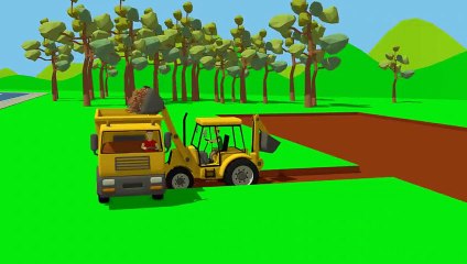 #Excavator and Cyclop Loader and Tractor with Trailer | Street and agricultural vehicles | Maszyny