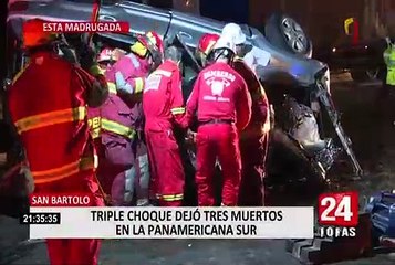 Víctimas de triple choque en la Panamericana Sur serán enterradas en Lunahuaná