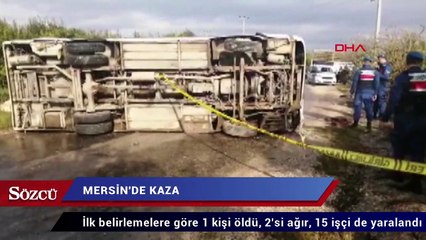 Video herunterladen: Mersin’de tarım işçilerini taşıyan midibüs devrildi: 1 ölü, 15 yaralı