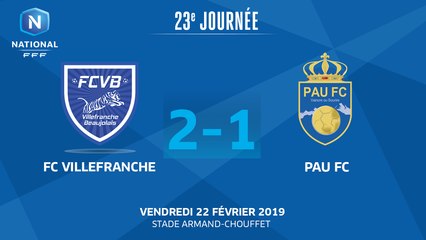 J23 : FC Villefranche B. - Pau FC (2-1), le résumé