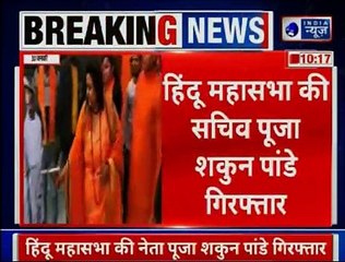 महात्मा गांधी के पुतले पर गोली चलाने वाली हिन्दू महासभा की सचिव पूजा शकुन नोएडा